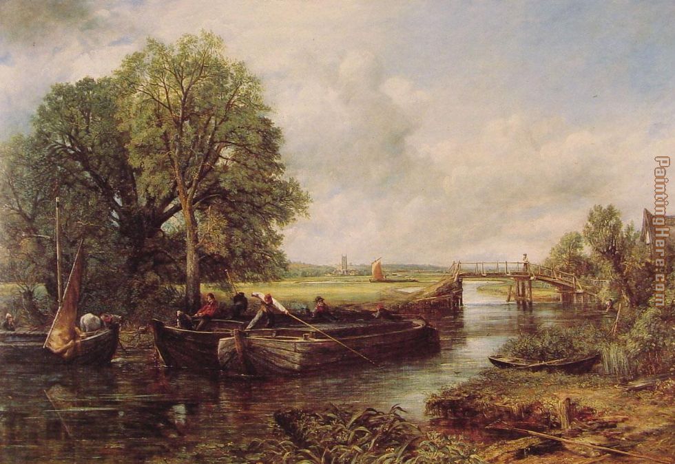 A View on the Stour near Dedham painting - John Constable A View on the Stour near Dedham art painting